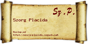 Szorg Placida névjegykártya